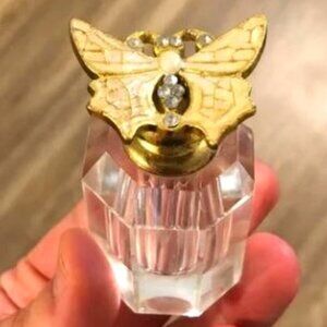 Cream Butterfly Crystal Perfume Bottle